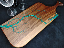 Load image into Gallery viewer, Walnut Serving Board - Iridescent Green (w016)
