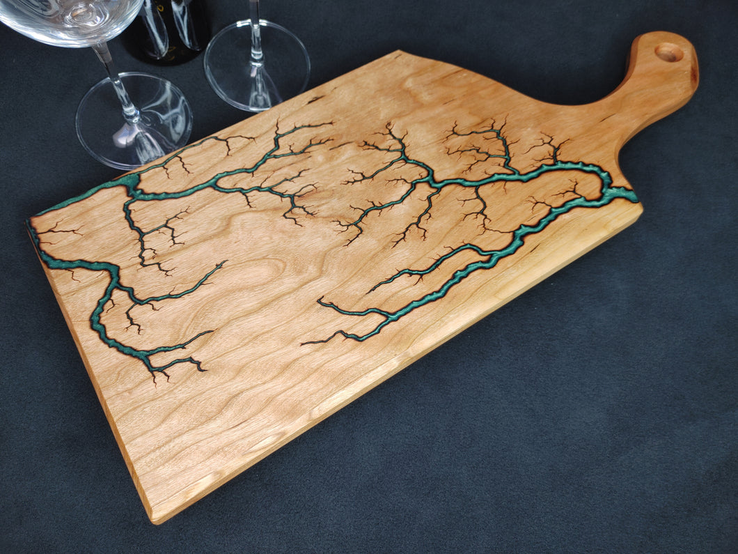 Curly Cherry Serving Board - Iridescent Green
